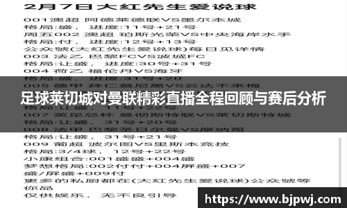 足球莱切城对曼联精彩直播全程回顾与赛后分析